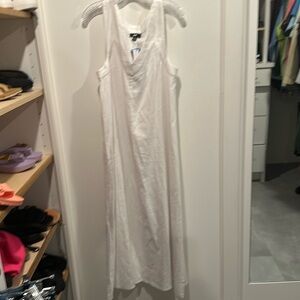 DKNY White Linen Dress Long NEW